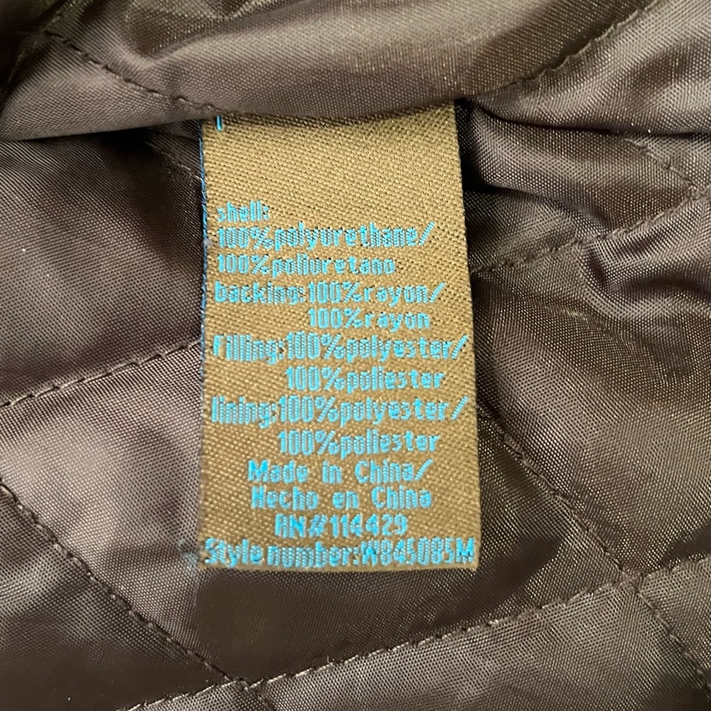 Vintage brown “pleather” jacket Lg - Picture 4 of 14
